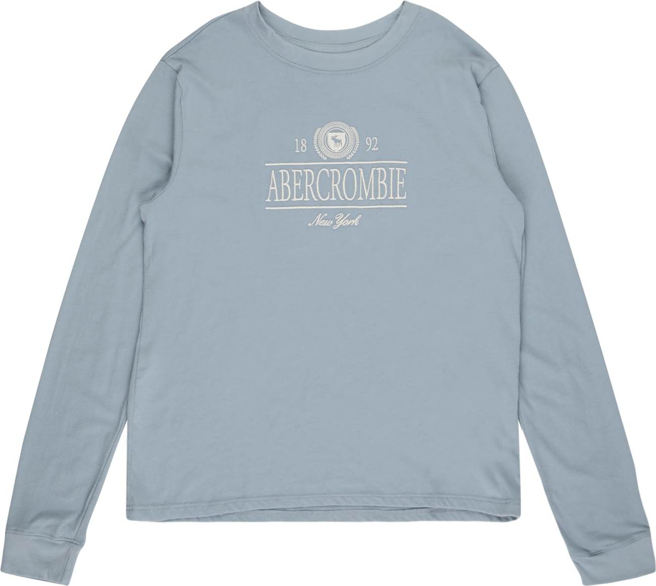 Abercrombie & Fitch Tričko kouřově modrá / bílá