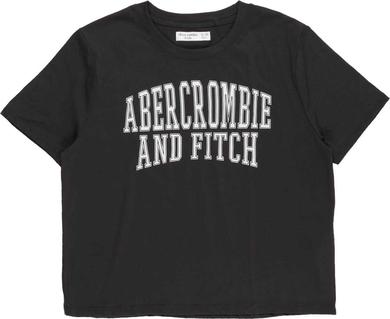 Abercrombie & Fitch Tričko 'READY FOR PLAY' černá / bílá