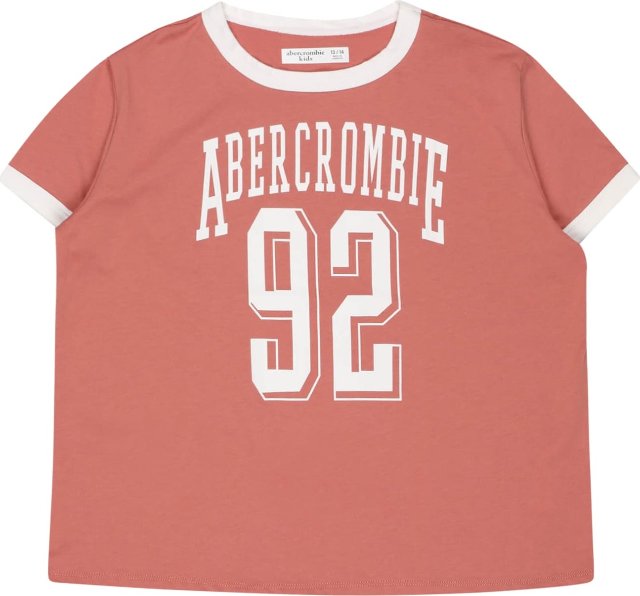 Abercrombie & Fitch Tričko rezavě hnědá / bílá