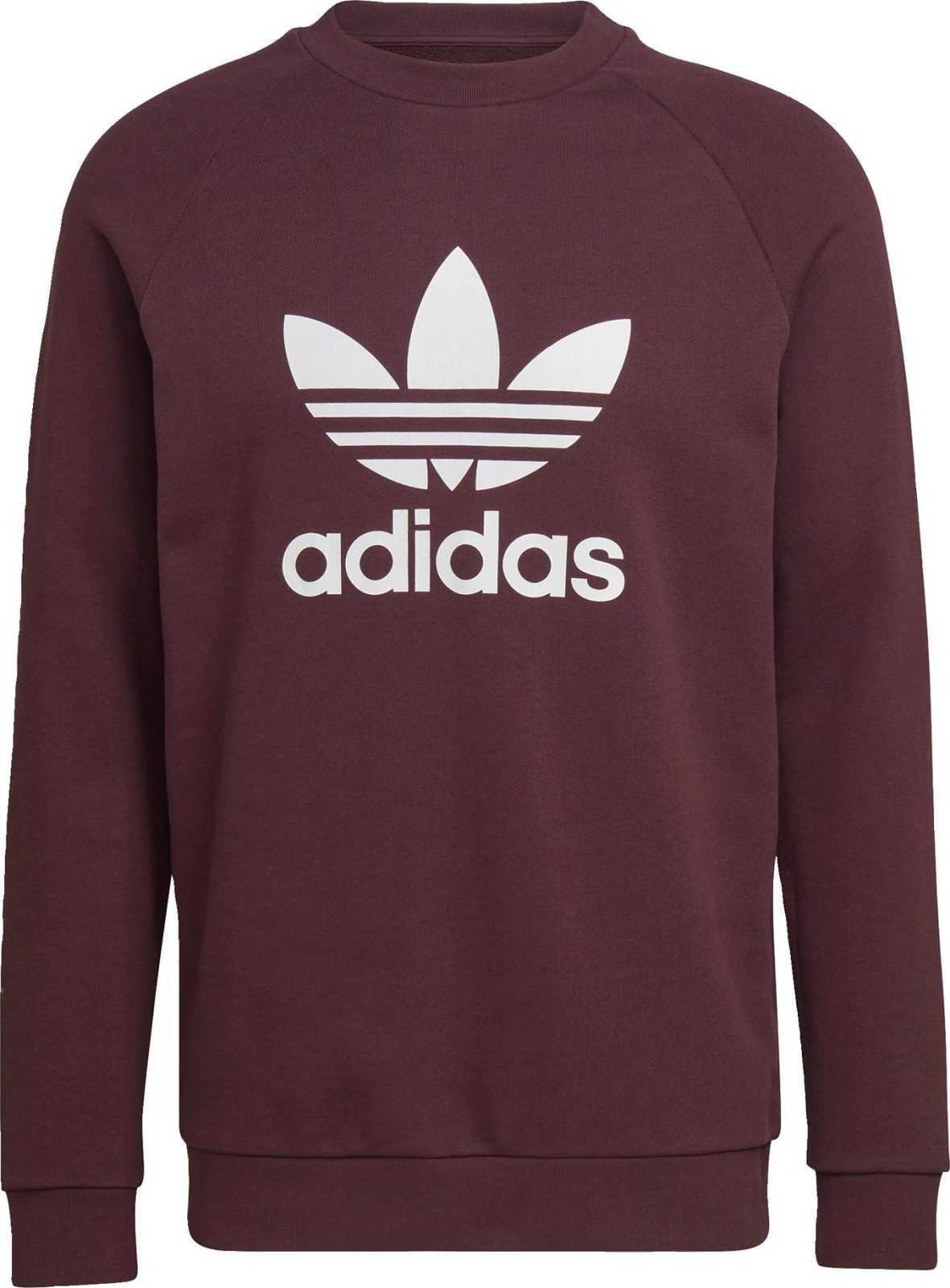 ADIDAS ORIGINALS Mikina burgundská červeň / bílá