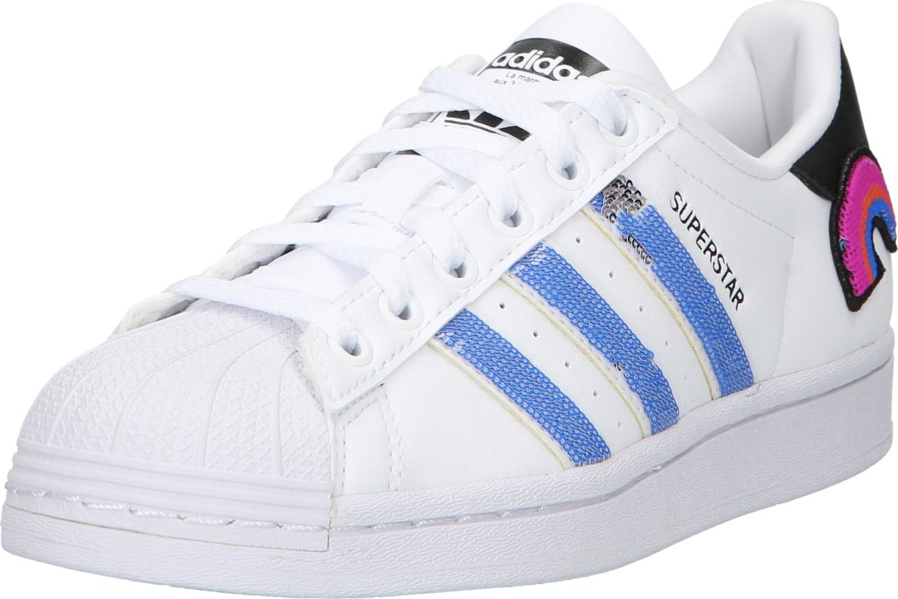 ADIDAS ORIGINALS Tenisky 'Superstar' modrá / svítivě růžová / černá / bílá