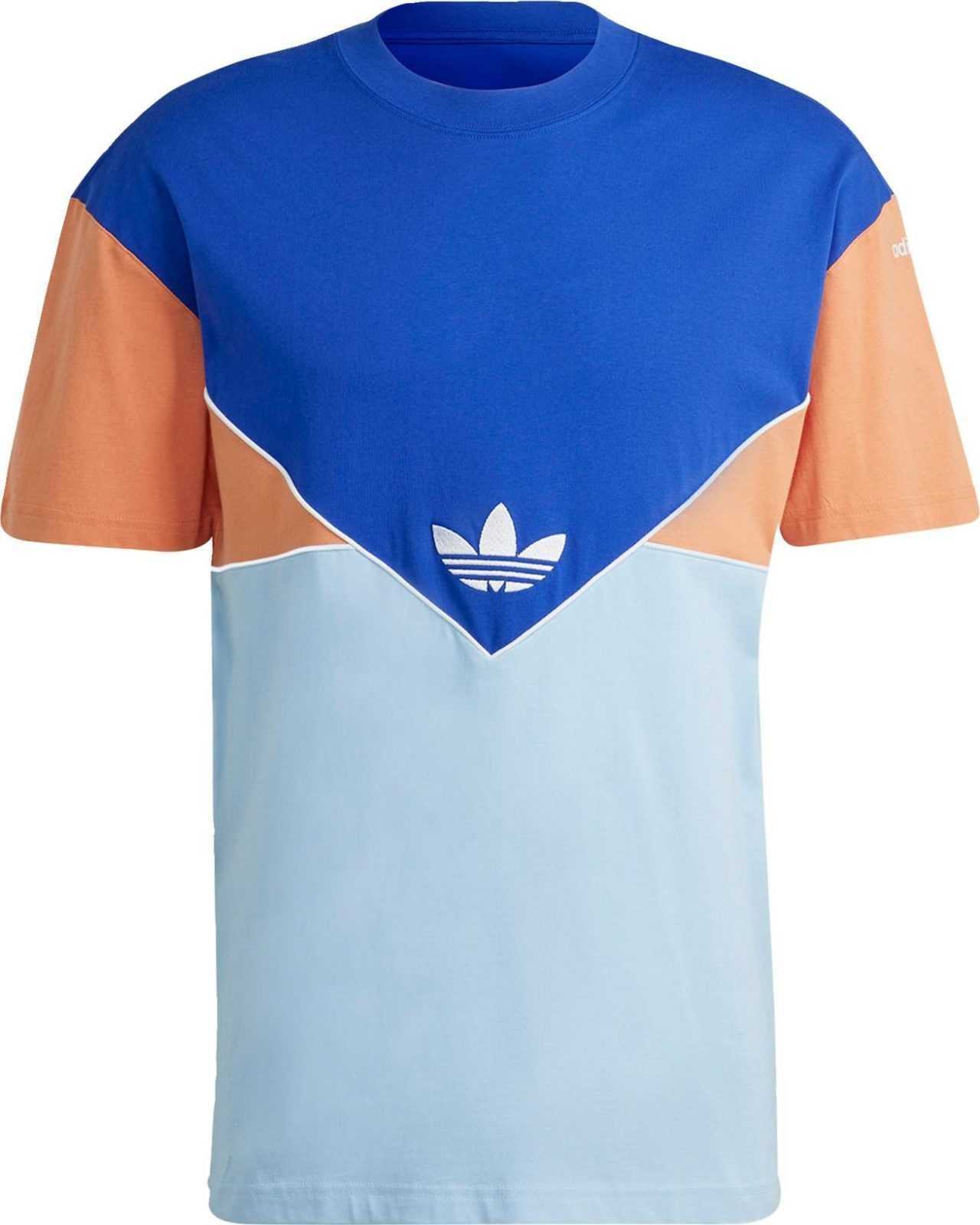 ADIDAS ORIGINALS Tričko královská modrá / světlemodrá / jasně oranžová / bílá