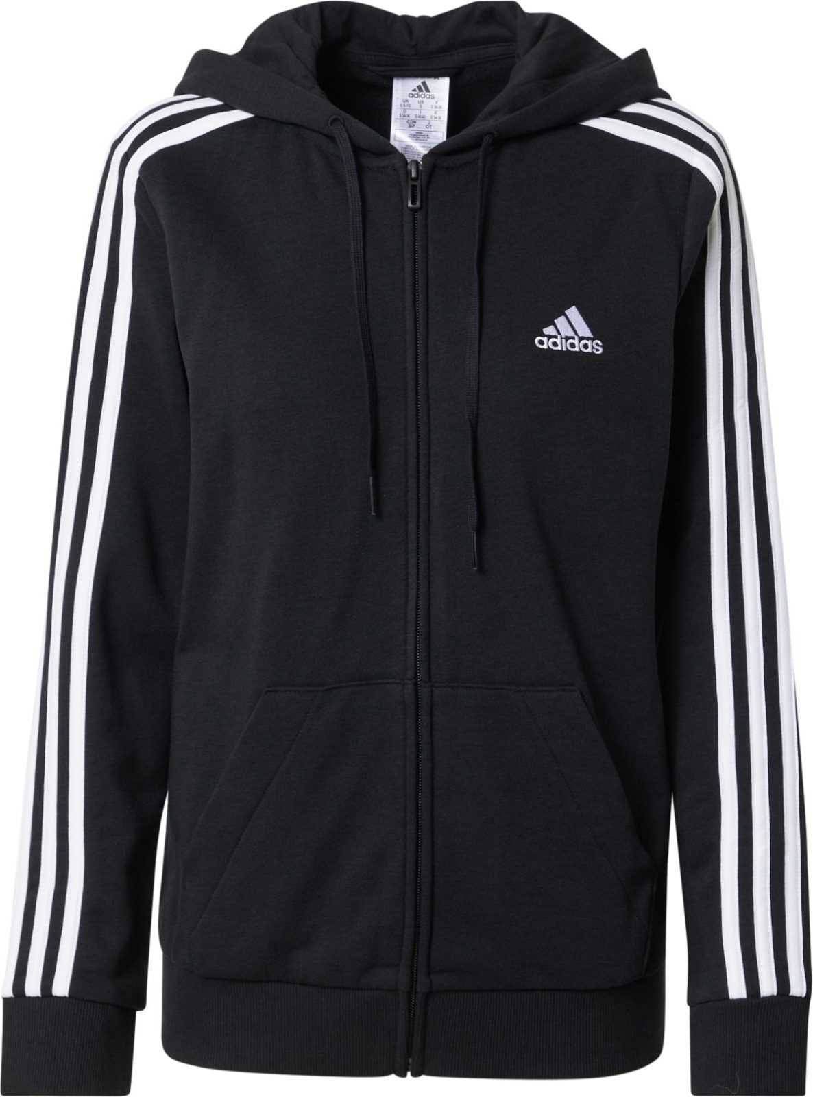 ADIDAS SPORTSWEAR Sportovní mikina černá / bílá