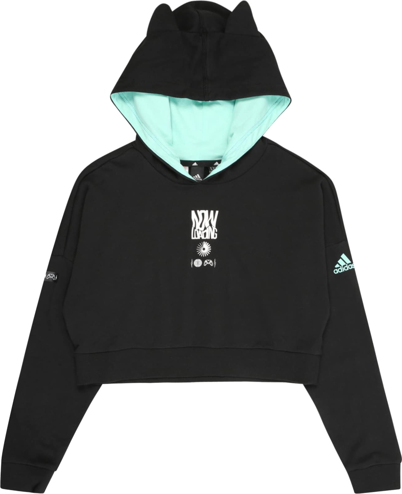 ADIDAS SPORTSWEAR Sportovní mikina aqua modrá / černá / offwhite