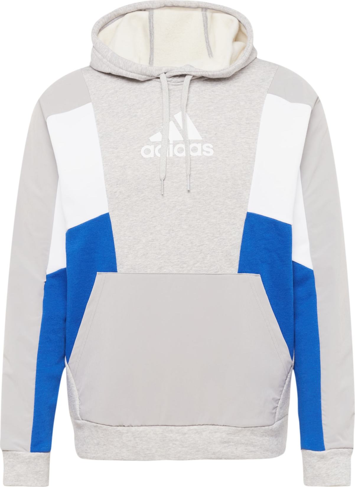 ADIDAS SPORTSWEAR Sportovní mikina nebeská modř / světle šedá / bílá