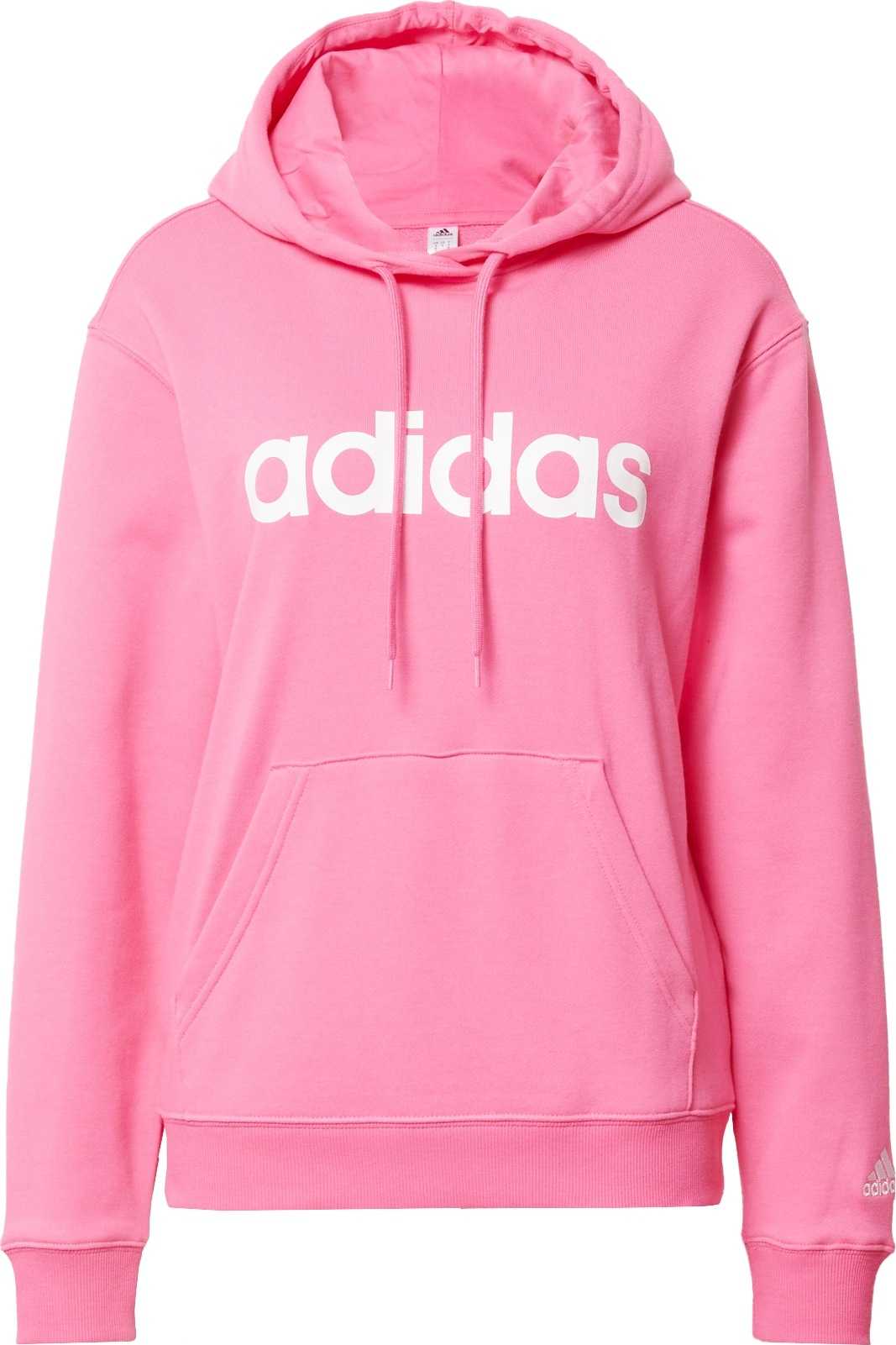 ADIDAS SPORTSWEAR Sportovní mikina růžová / bílá