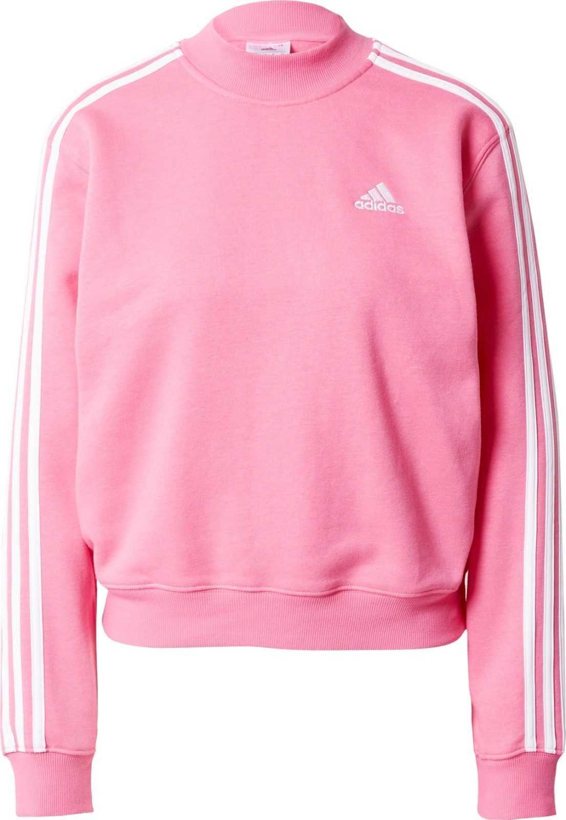 ADIDAS SPORTSWEAR Sportovní mikina růžová / bílá