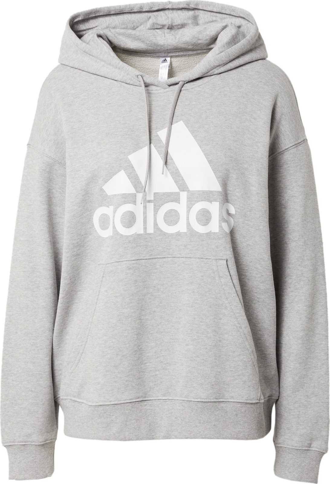 ADIDAS SPORTSWEAR Sportovní mikina šedá / bílá