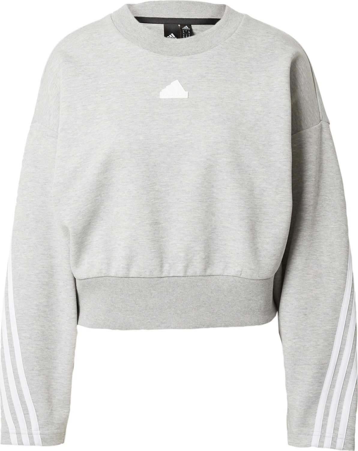 ADIDAS SPORTSWEAR Sportovní mikina šedá / bílá