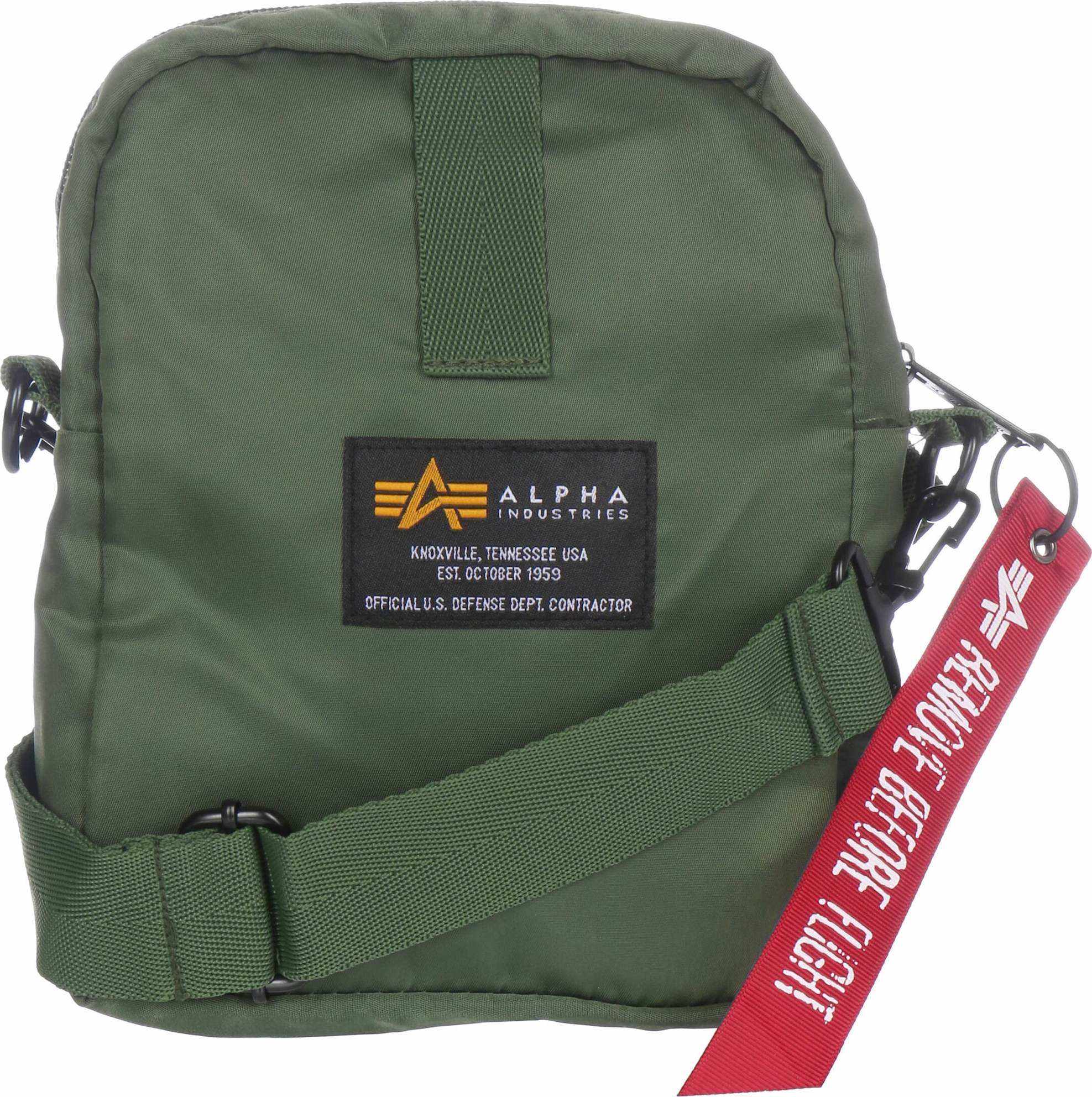 ALPHA INDUSTRIES Taška přes rameno 'Crew Carry' olivová / červená