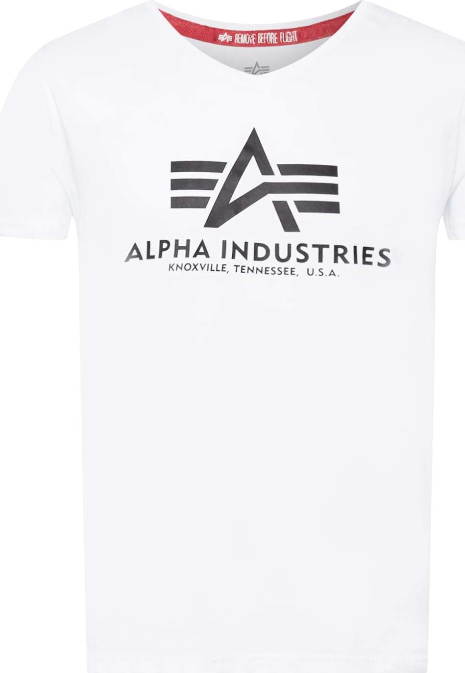 ALPHA INDUSTRIES Tričko černá / bílá