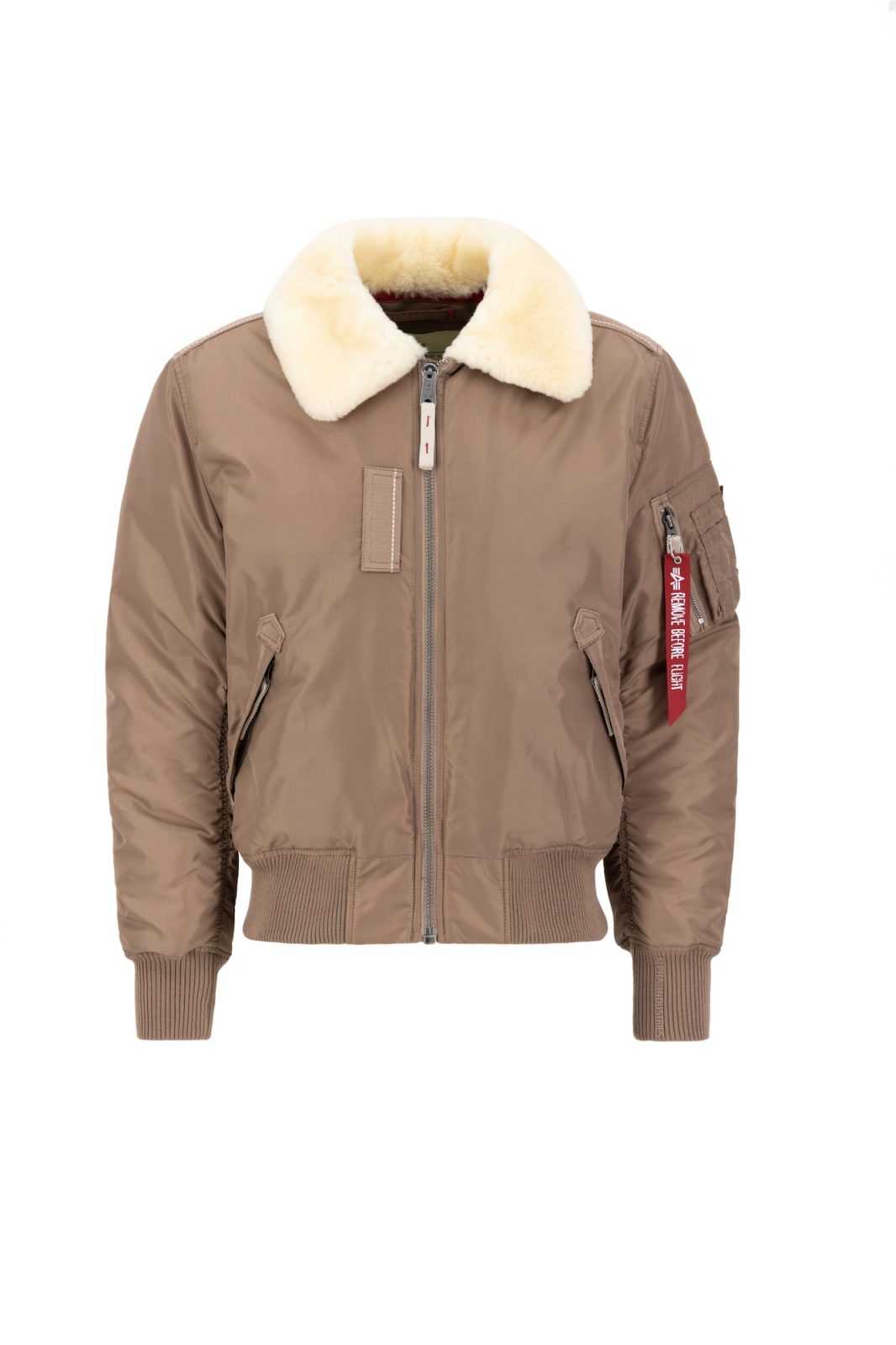 ALPHA INDUSTRIES Zimní bunda 'Injector III' béžová / šedobéžová / červená / bílá