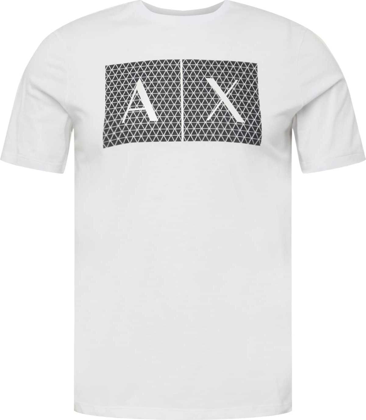 ARMANI EXCHANGE Tričko černá / bílá