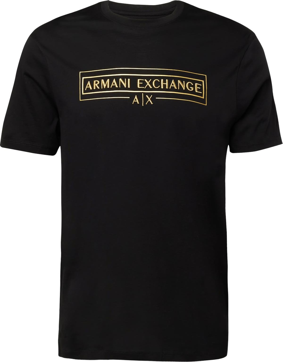 ARMANI EXCHANGE Tričko zlatá / černá