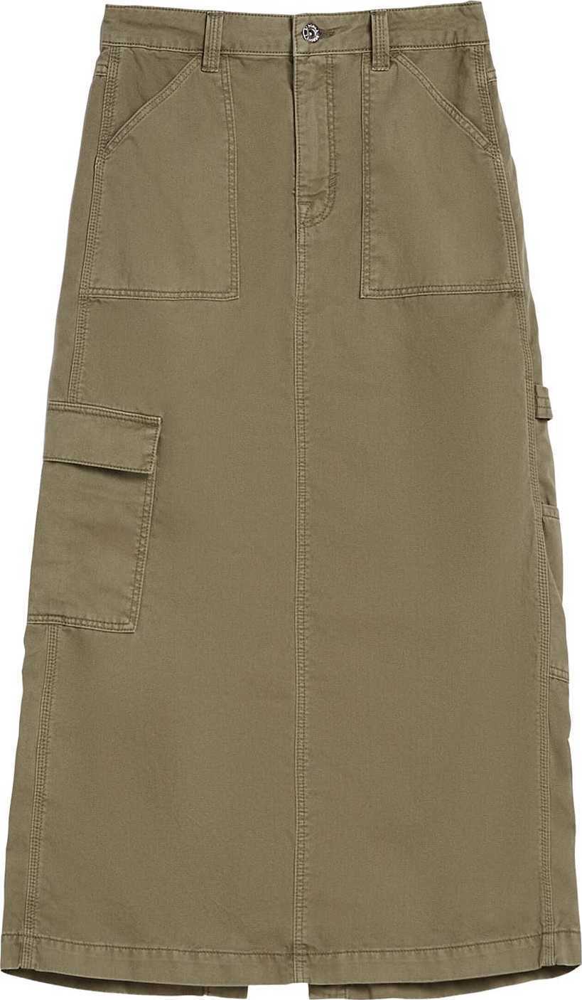 Bershka Sukně khaki