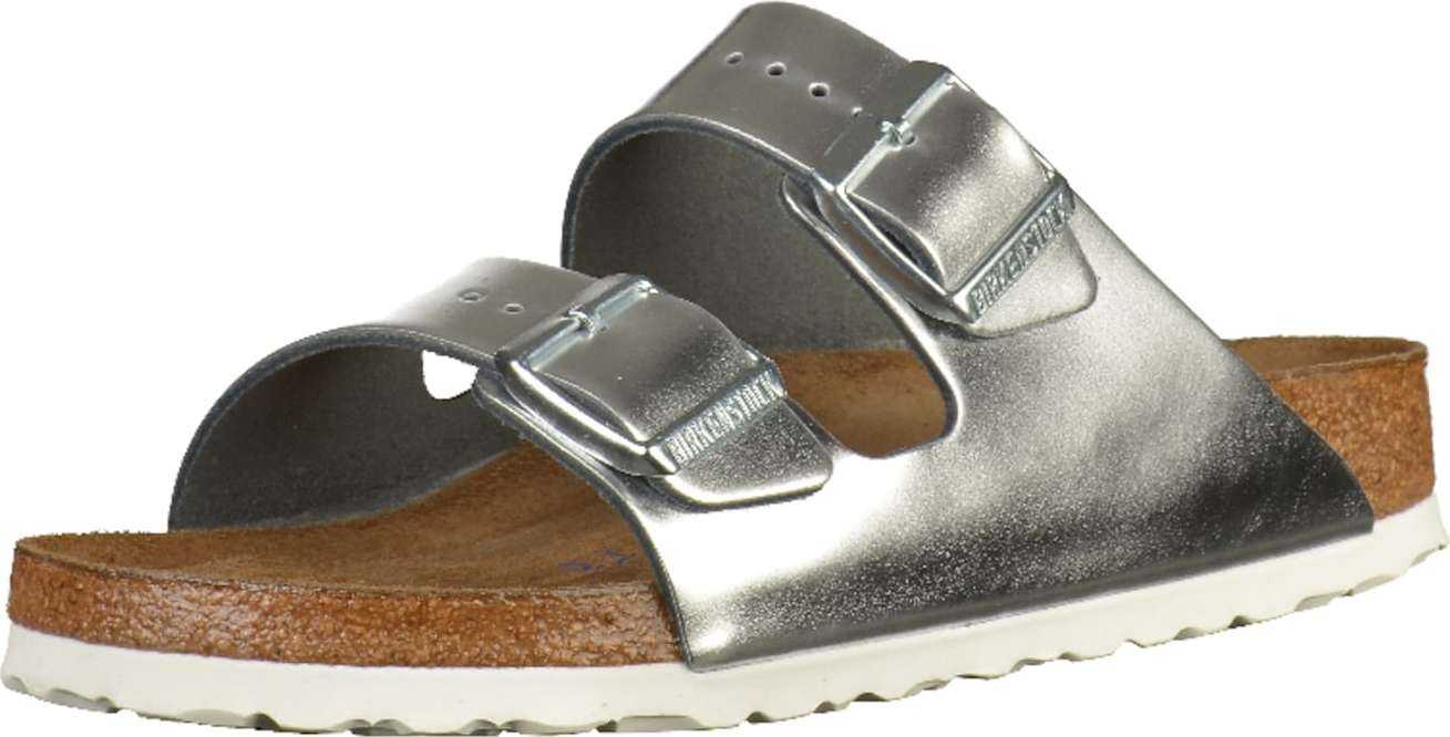 BIRKENSTOCK Pantofle 'Arizona' stříbrná