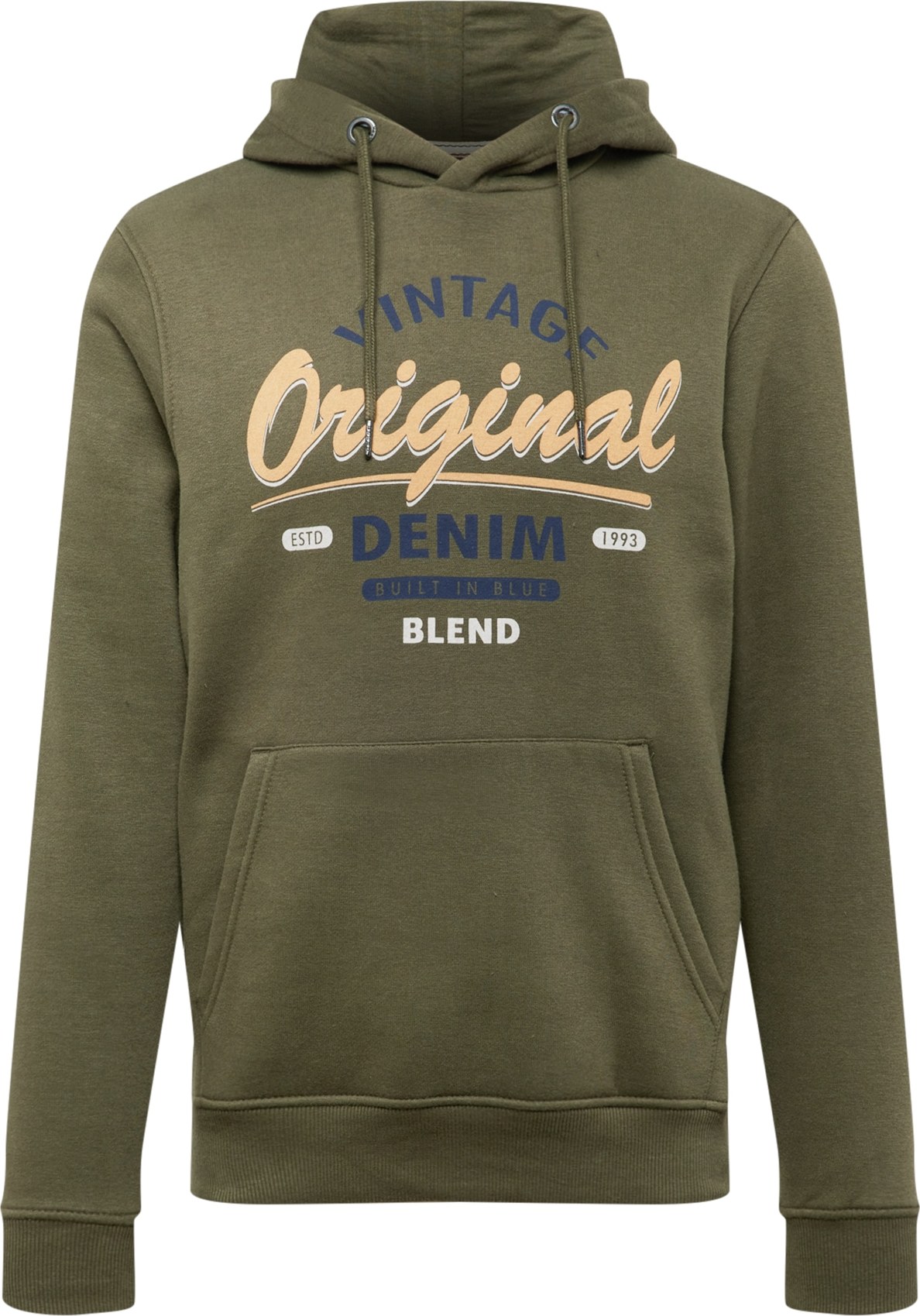 BLEND Mikina námořnická modř / khaki / bílá