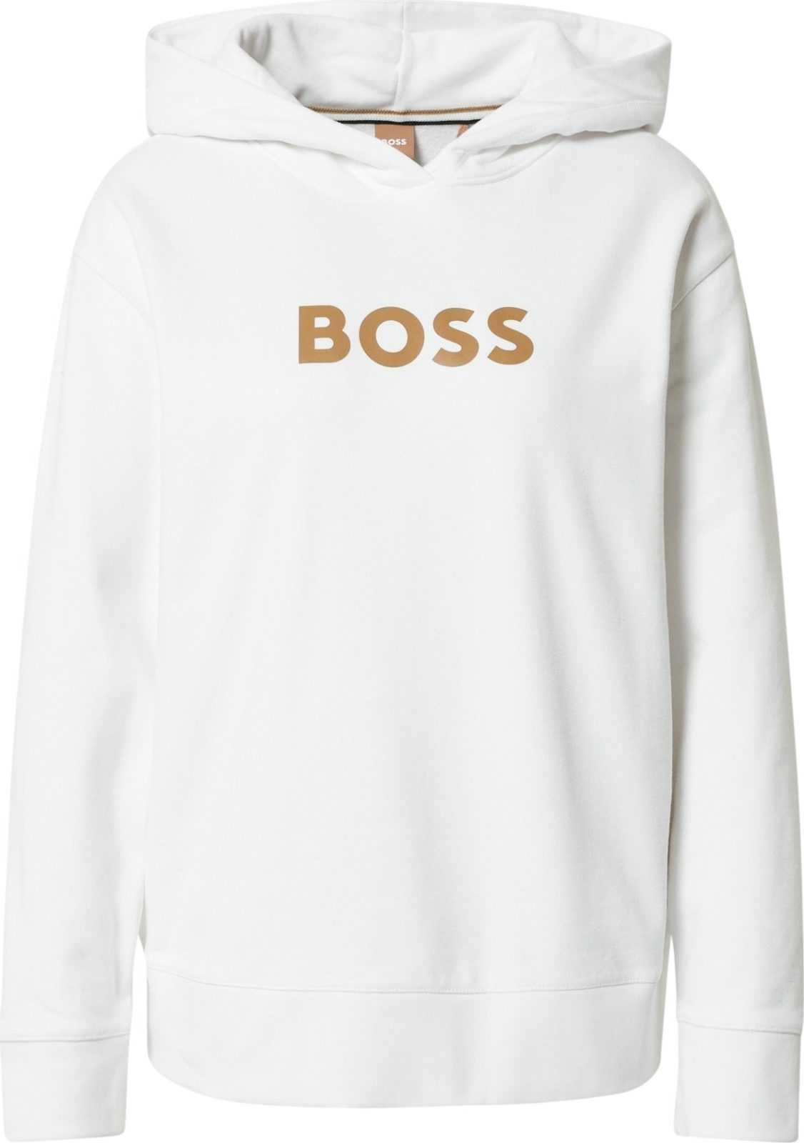 BOSS Orange Mikina 'Edelight' cappuccino / bílá