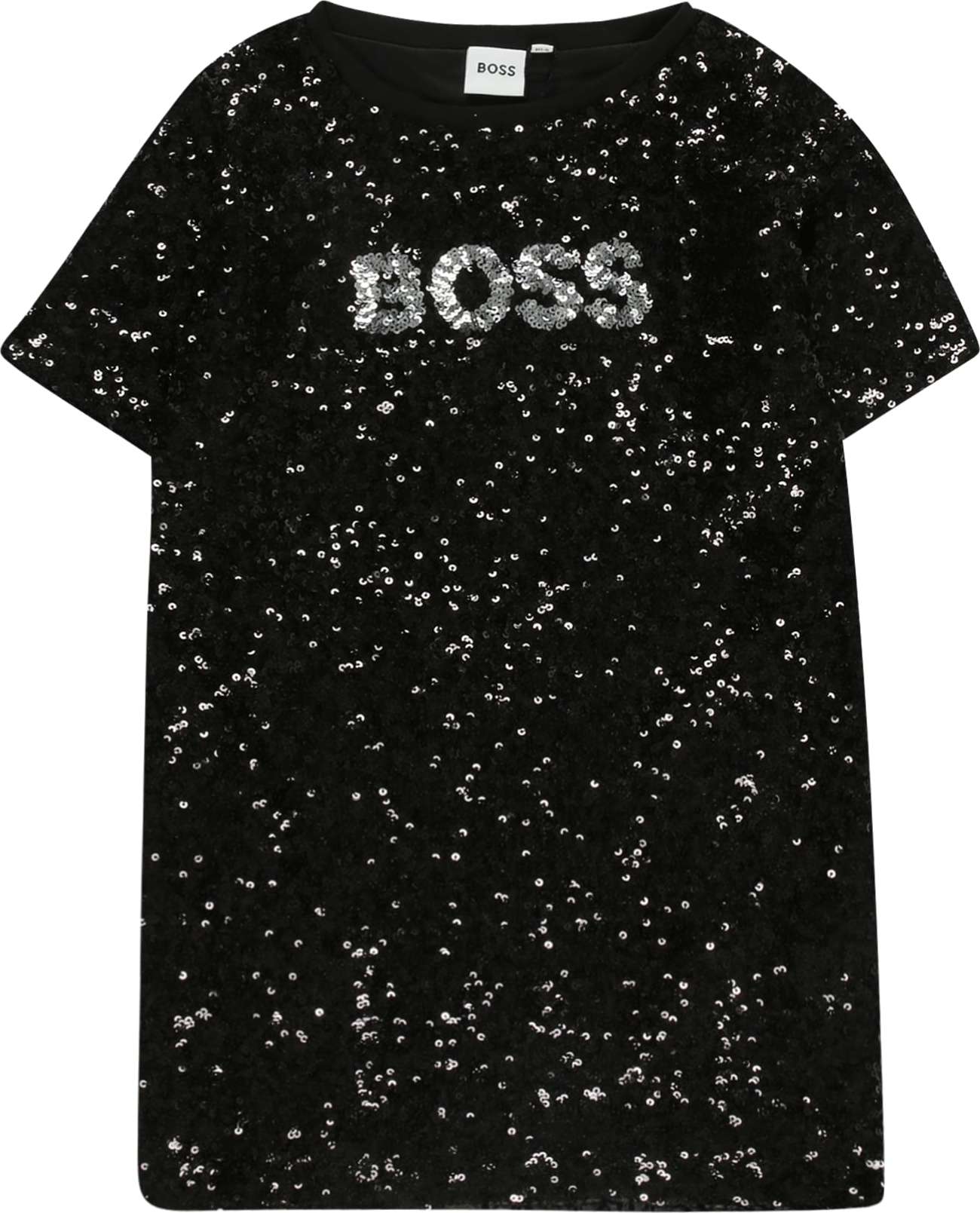 BOSS Kidswear Šaty černá / stříbrná