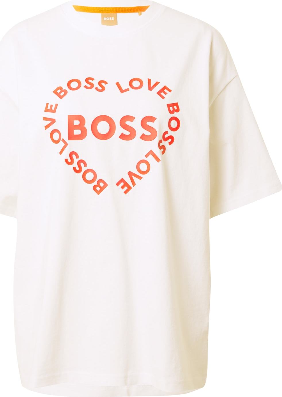 BOSS Orange Tričko 'Ebase' červená / bílá