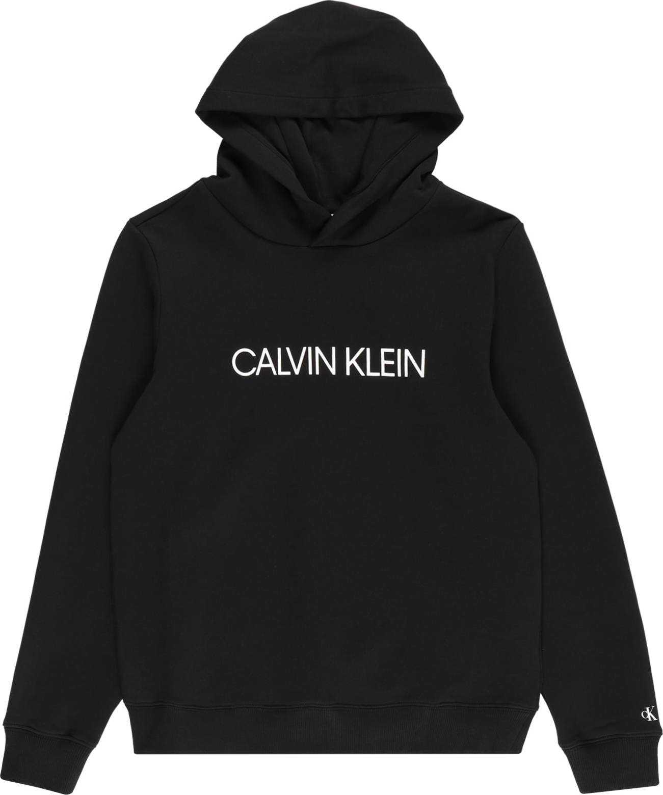 Calvin Klein Jeans Mikina černá / bílá