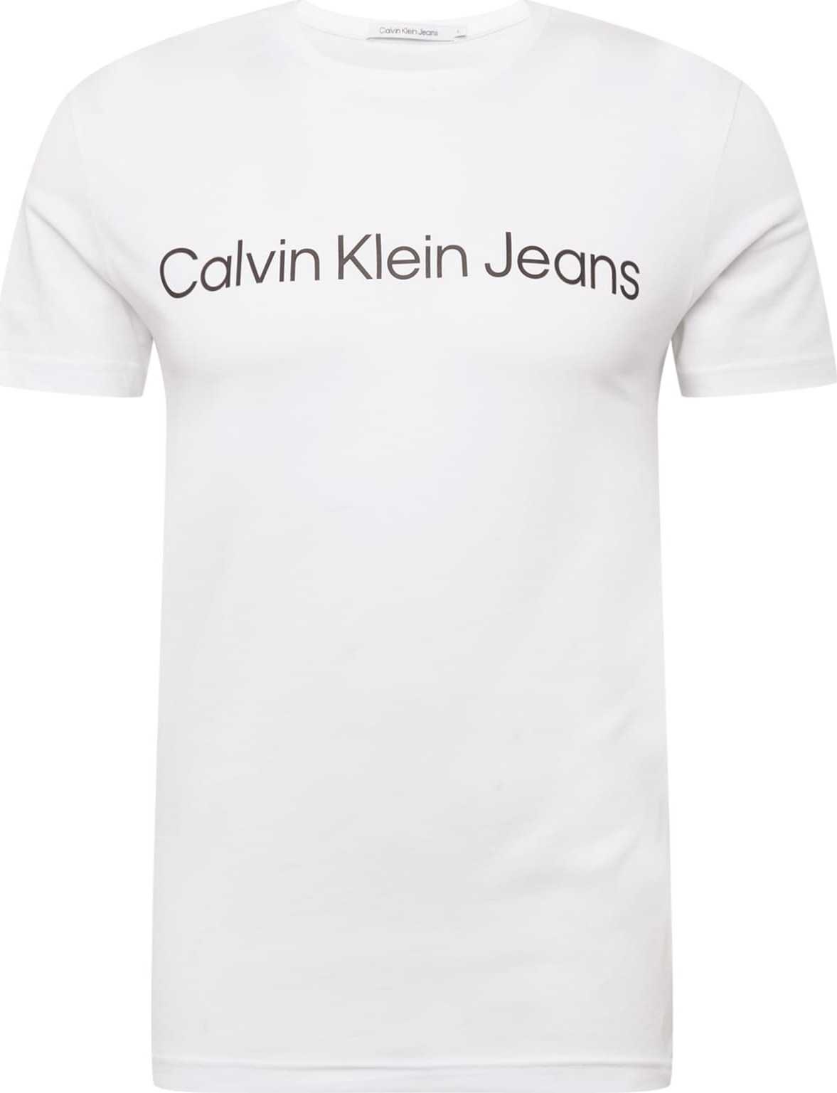 Calvin Klein Jeans Tričko černá / bílá