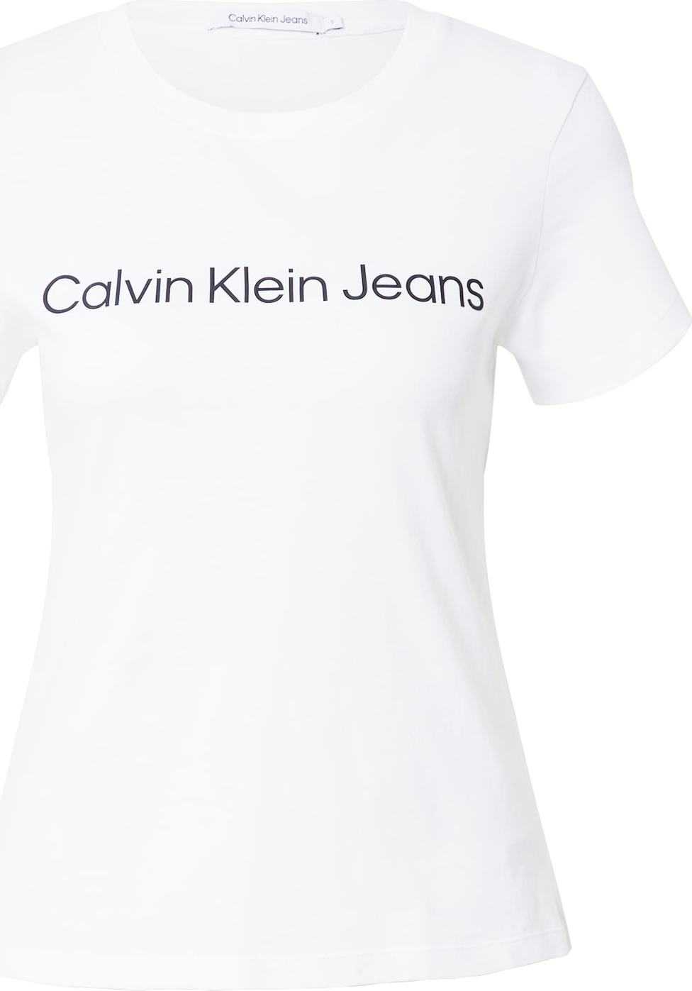 Calvin Klein Jeans Tričko černá / bílá