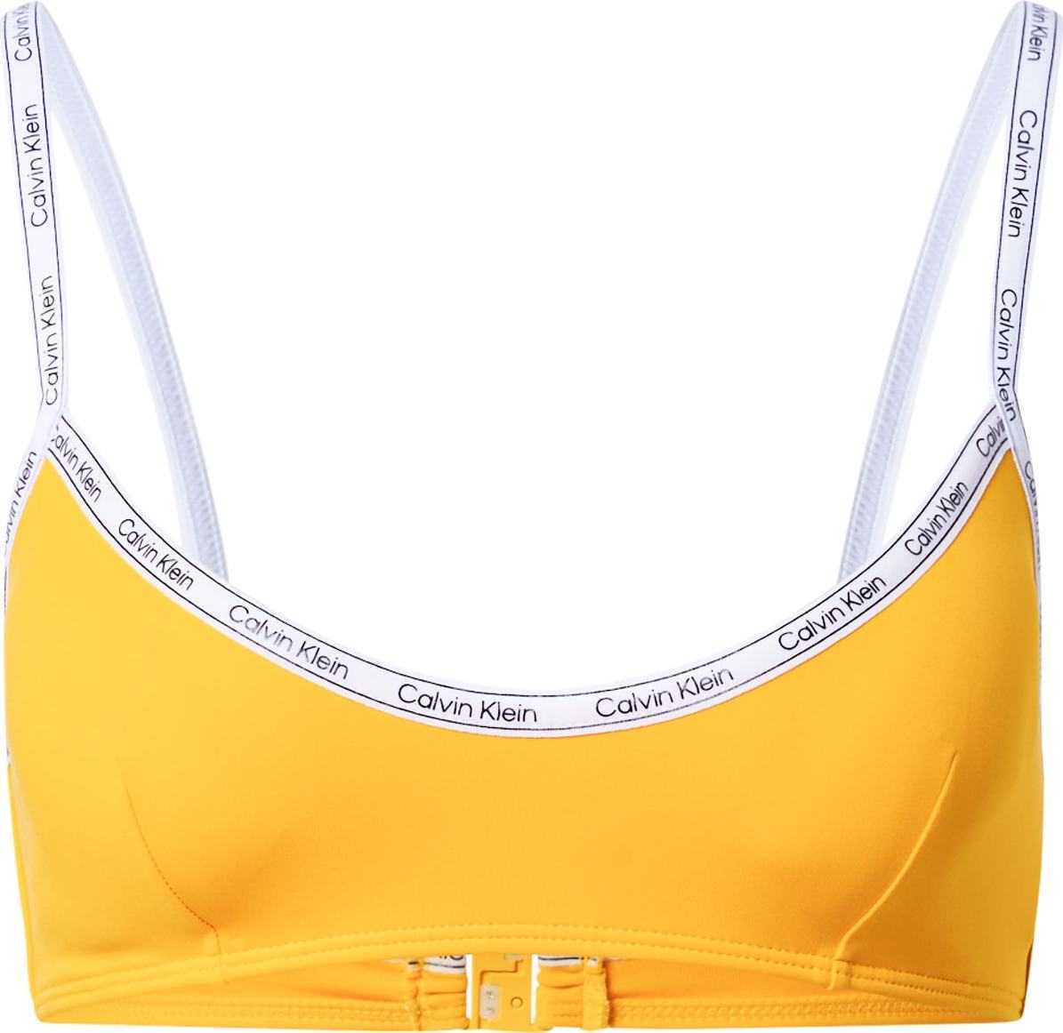 Calvin Klein Swimwear Horní díl plavek 'BRALETTE' zlatě žlutá / černá / bílá