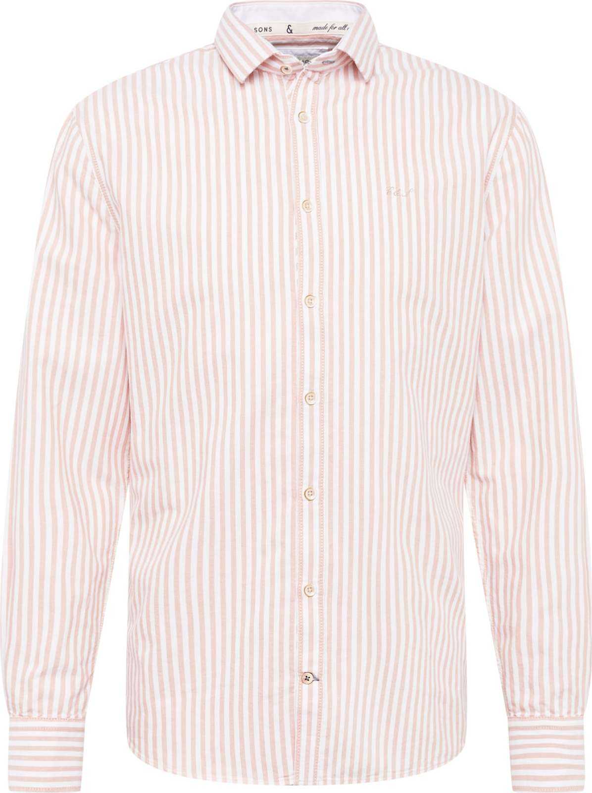 COLOURS & SONS Košile 'Oxford' lososová / offwhite