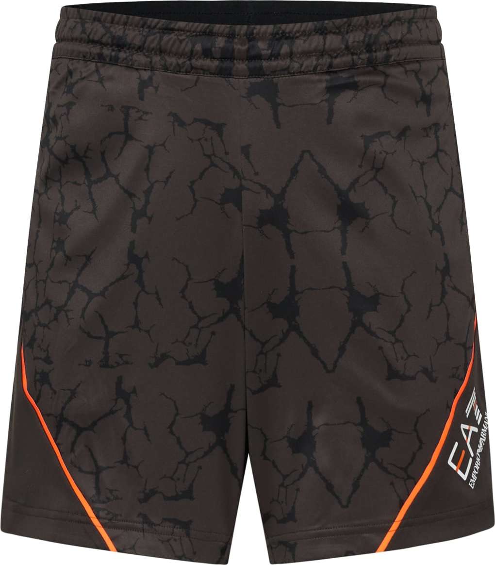 EA7 Emporio Armani Sportovní kalhoty oranžová / černá / bílá