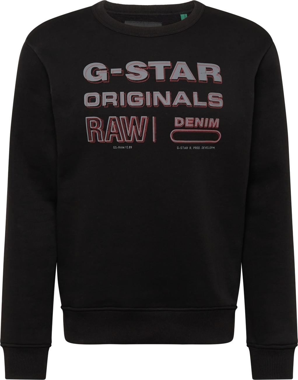 G-Star RAW Mikina šedá / červená / černá