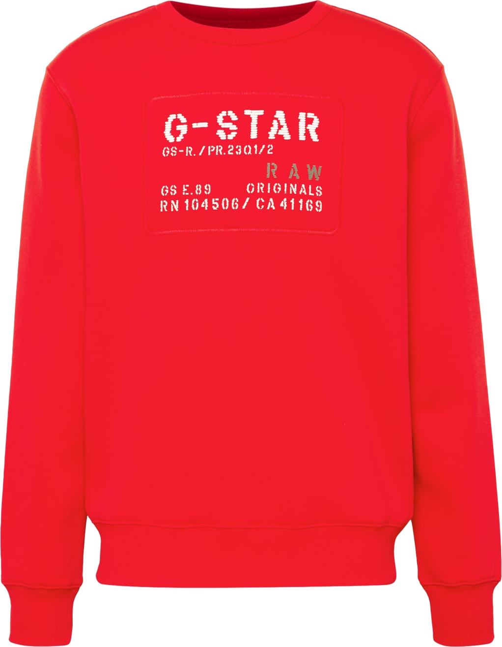 G-Star RAW Mikina šedá / jasně červená / bílá