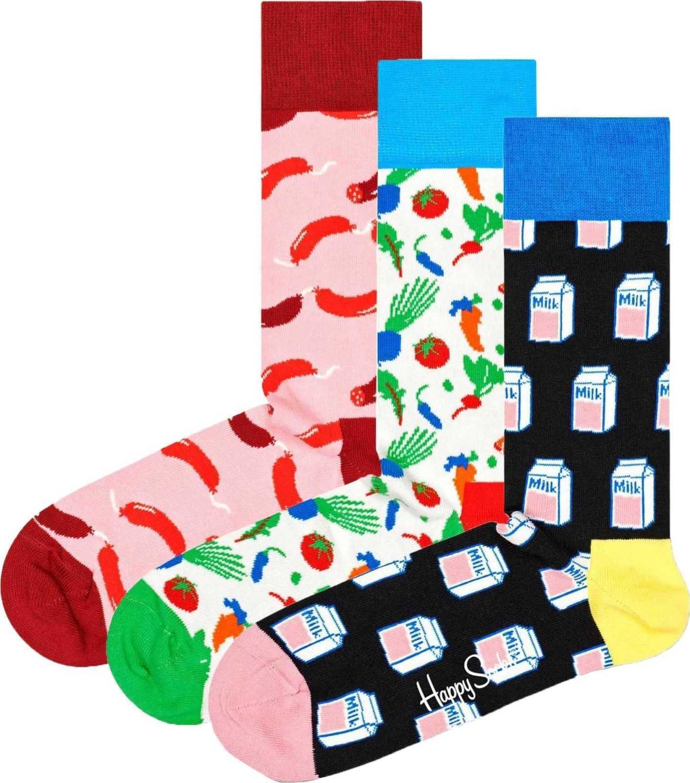 Happy Socks Ponožky námořnická modř / zelená / růžová / bílá