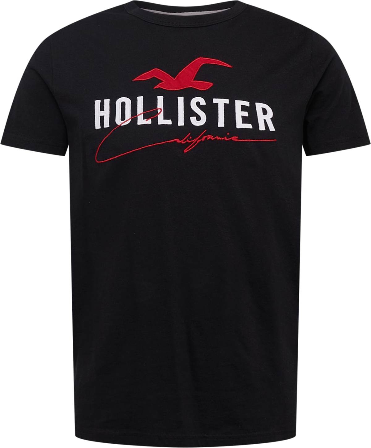 HOLLISTER Tričko červená / černá / bílá