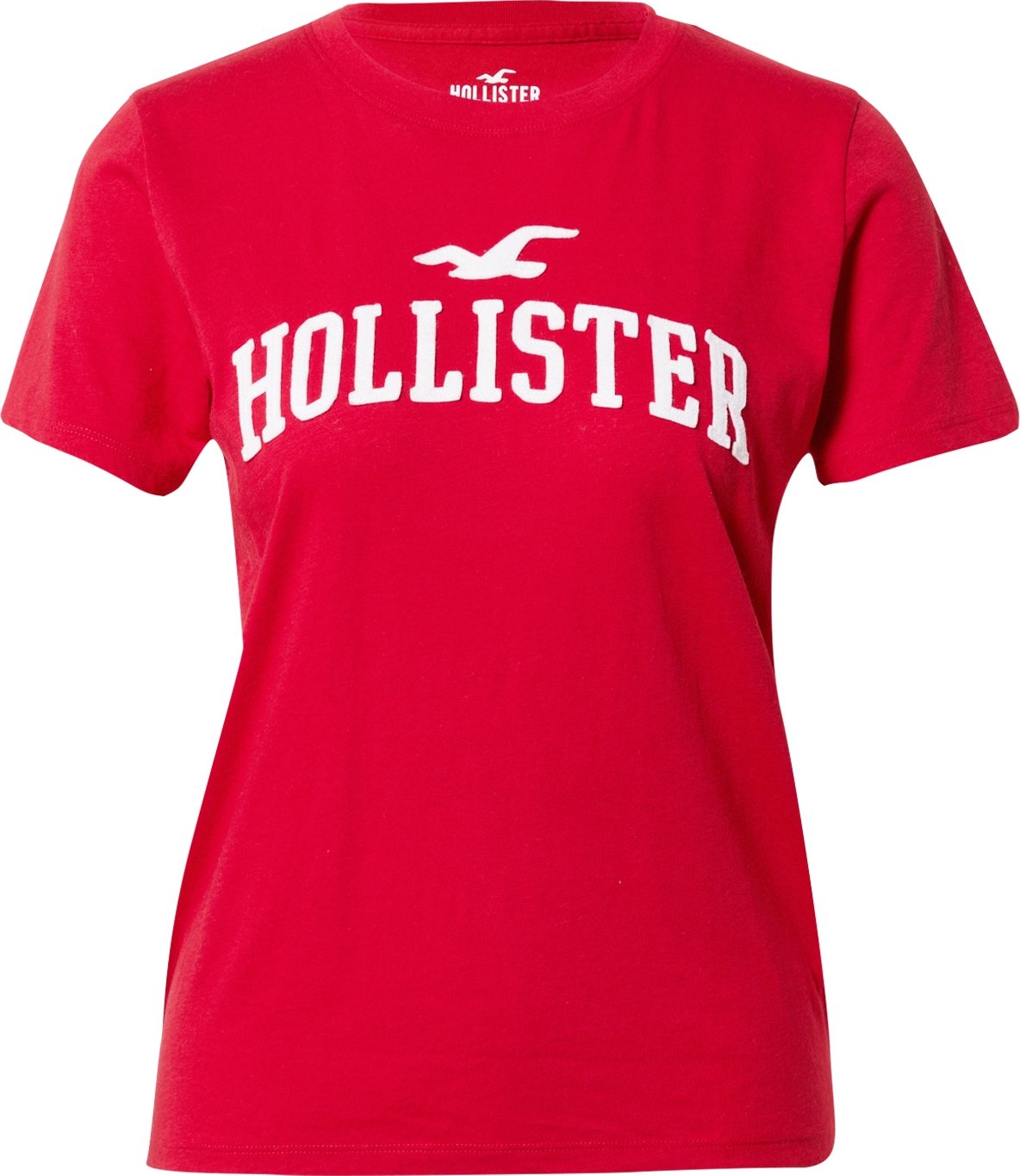 HOLLISTER Tričko červená / bílá