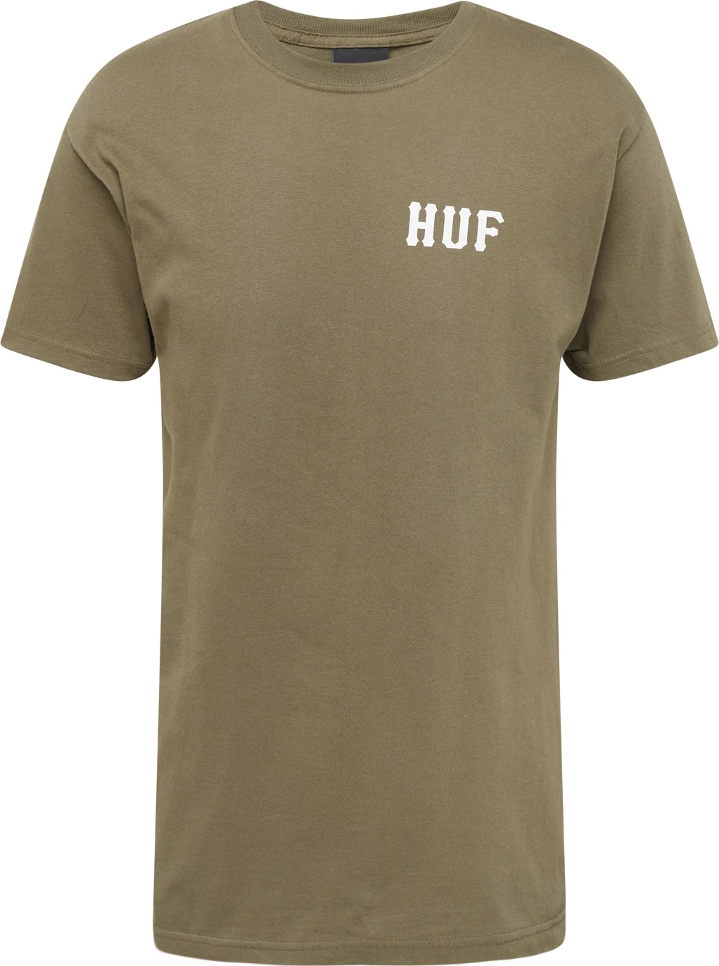 HUF Tričko khaki / bílá