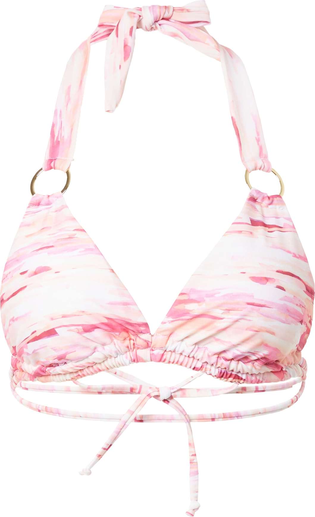 Hunkemöller Horní díl plavek 'Amalfi' meruňková / pink / bílá