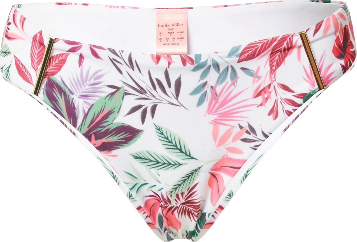 Hunkemöller Spodní díl plavek 'Cuba' zelená / lilek / pink / bílá