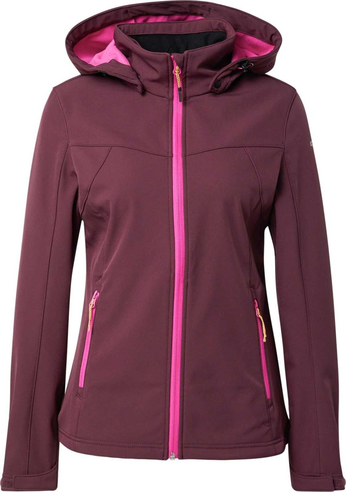 ICEPEAK Outdoorová bunda 'BRENHAM' pink / vínově červená