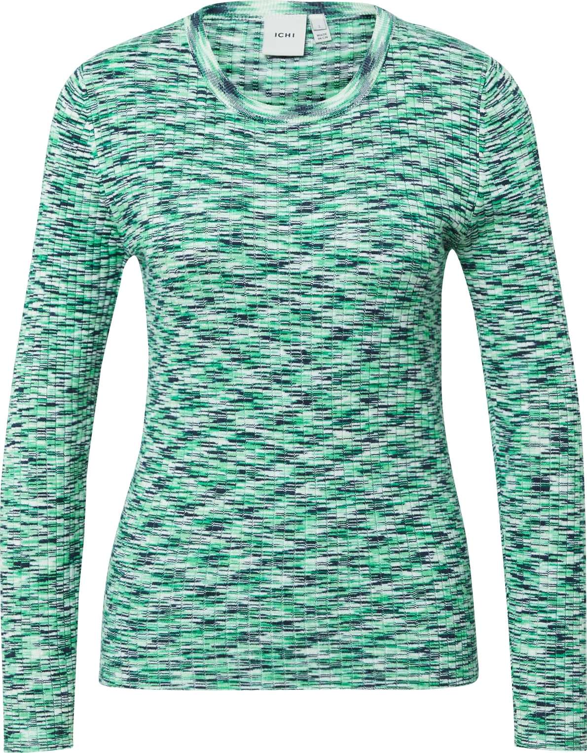 ICHI Tričko 'BRINOA' námořnická modř / zelená / bílá