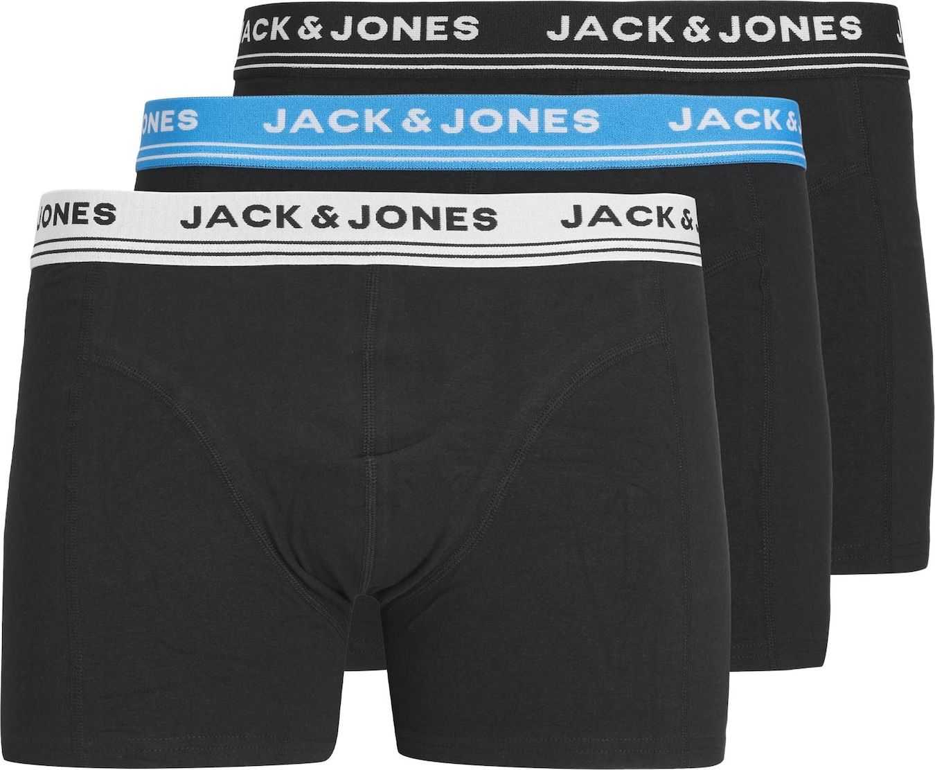 JACK & JONES Boxerky 'Downey' azurová / černá / přírodní bílá