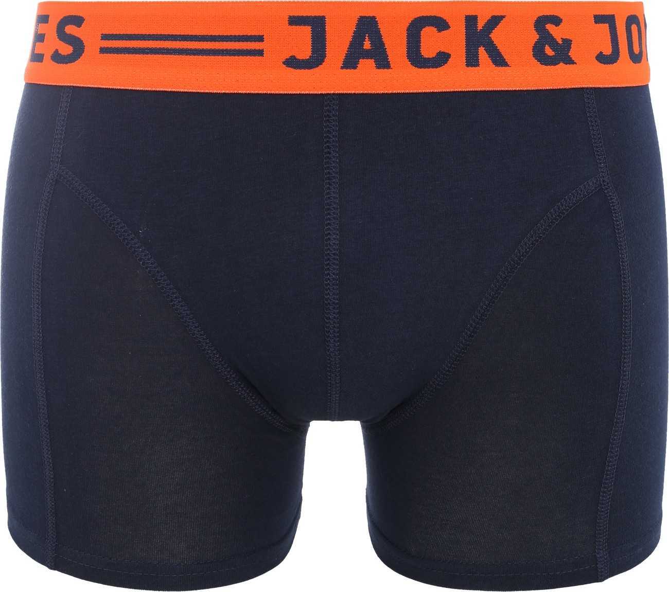 JACK & JONES Boxerky 'Jacsense' noční modrá / oranžová