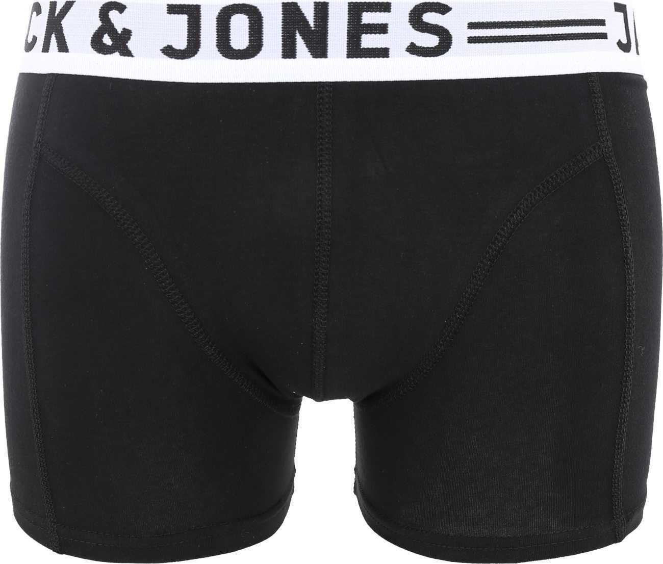 JACK & JONES Boxerky 'Sense' černá / bílá