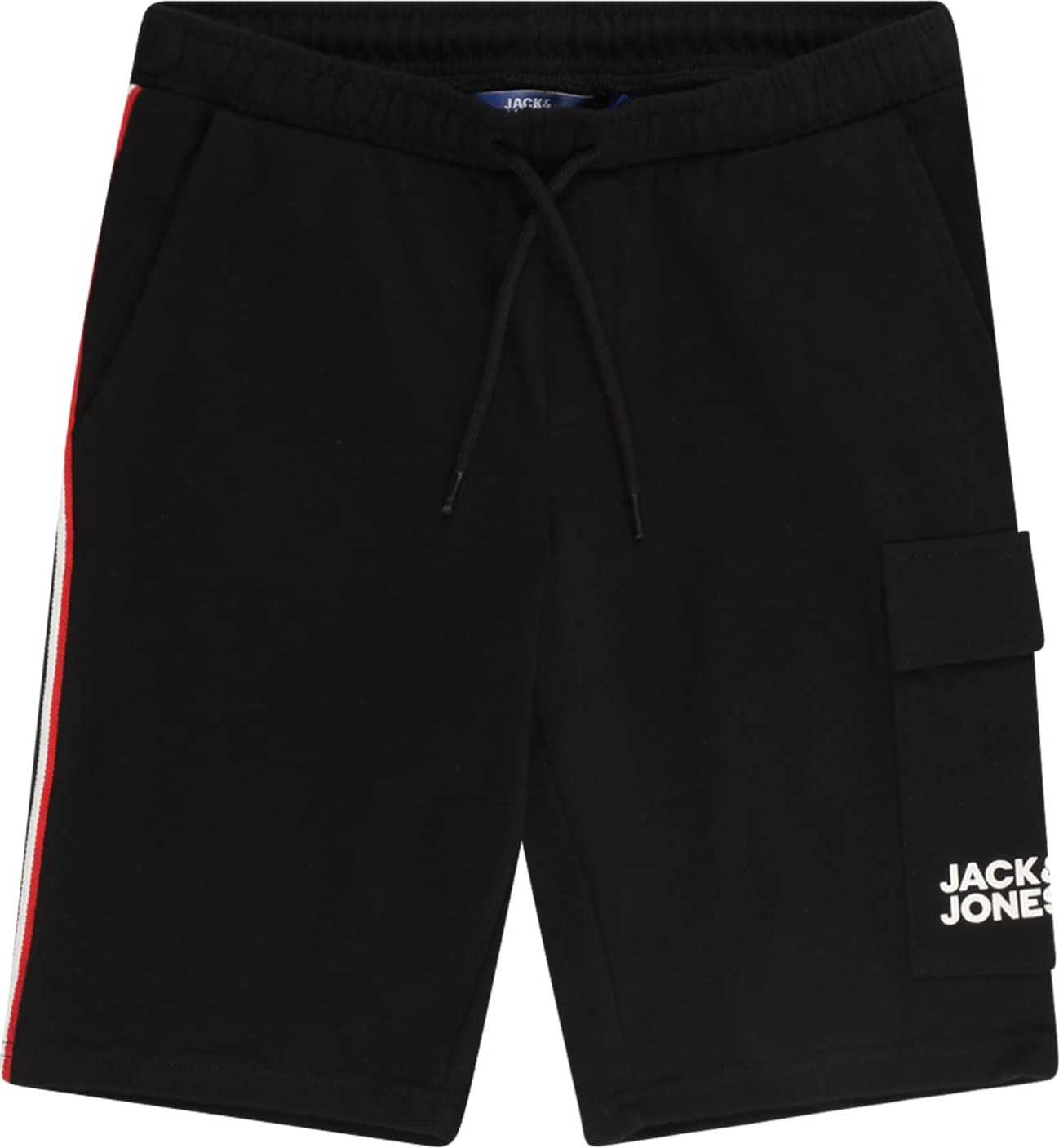 Jack & Jones Junior Kalhoty 'Atlas' červená / černá / bílá