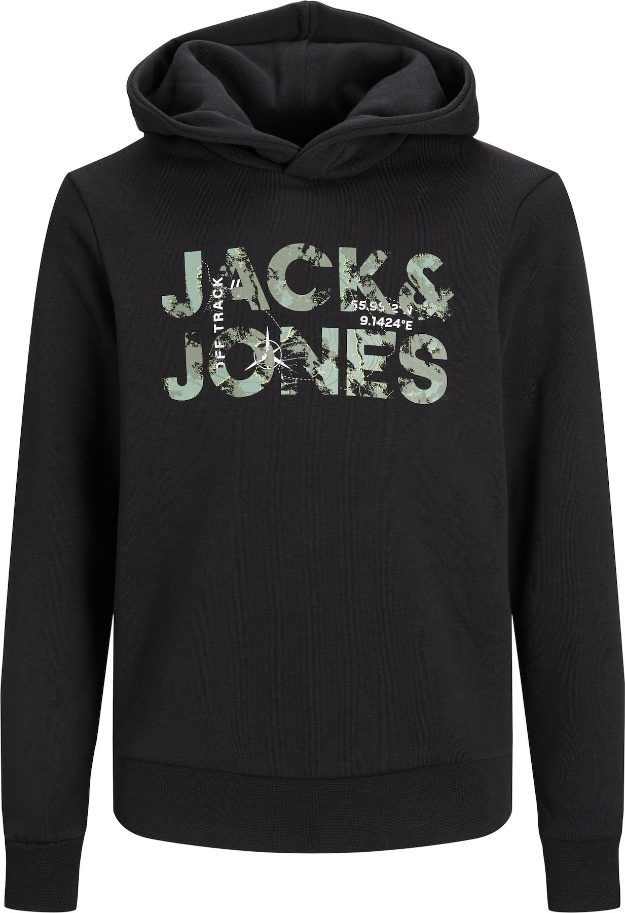 Jack & Jones Junior Mikina 'Tech' pastelově žlutá / zelená / černá / bílá