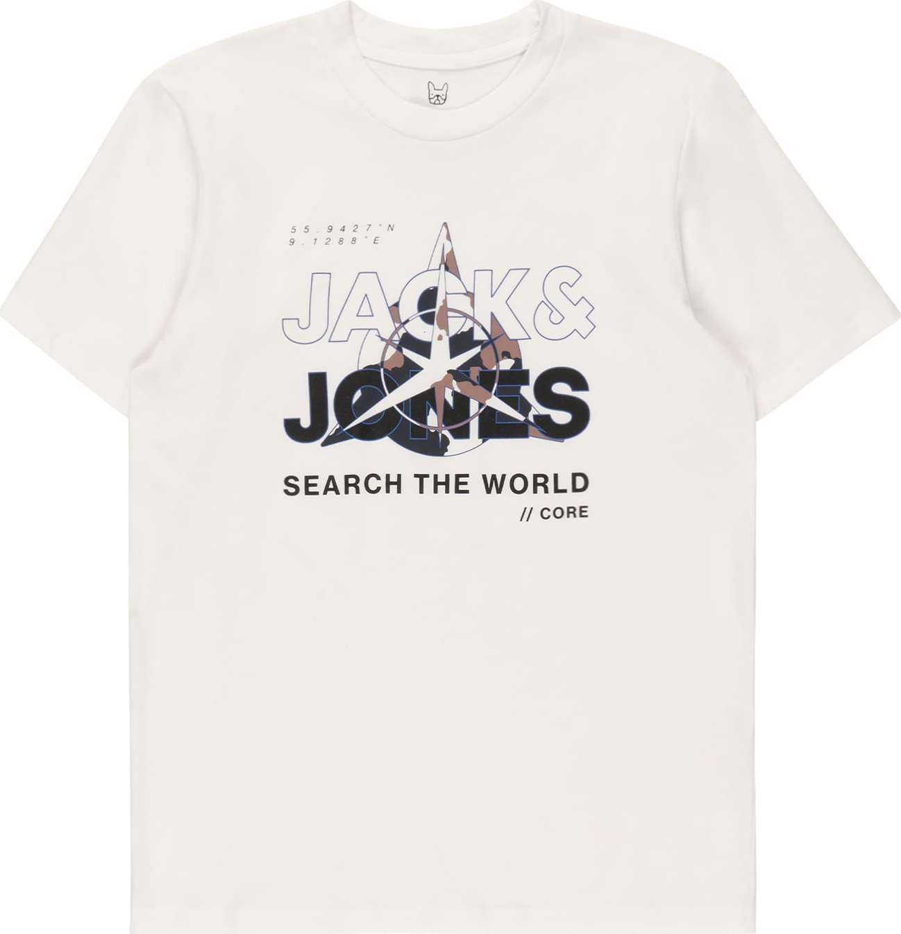 Jack & Jones Junior Tričko béžová / černá / bílá