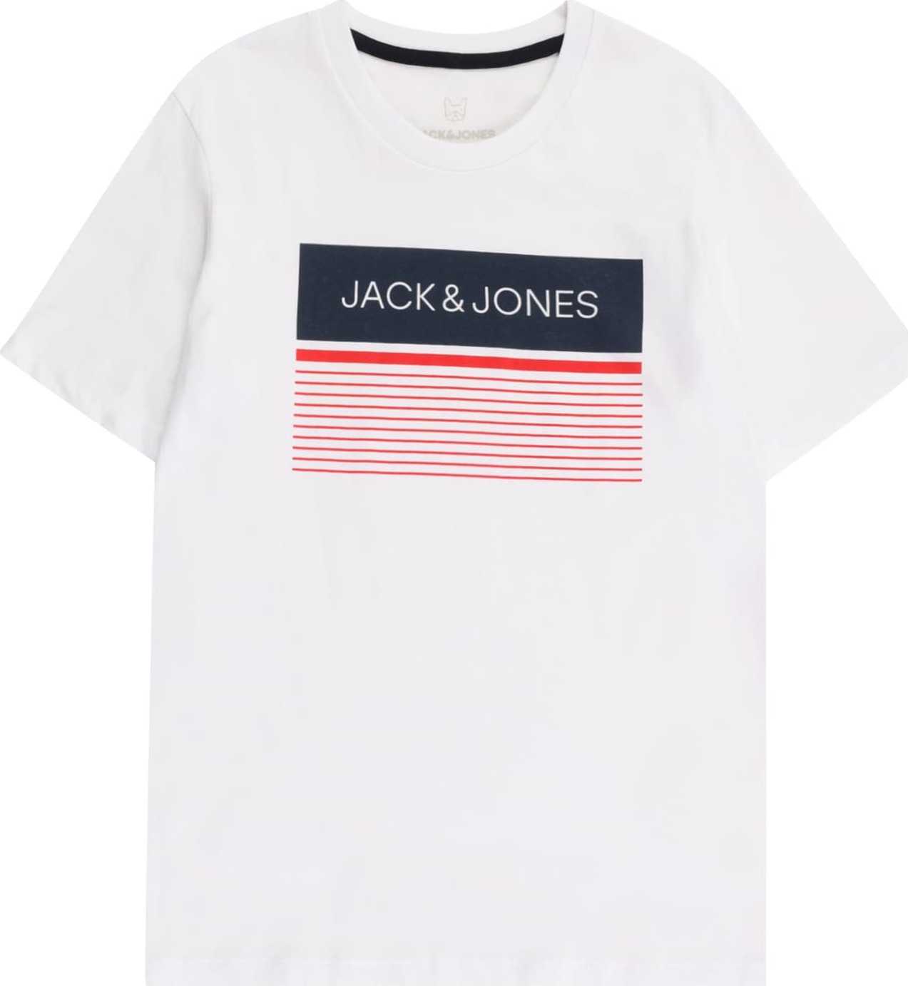 Jack & Jones Junior Tričko 'Travis' tmavě modrá / pink / bílá