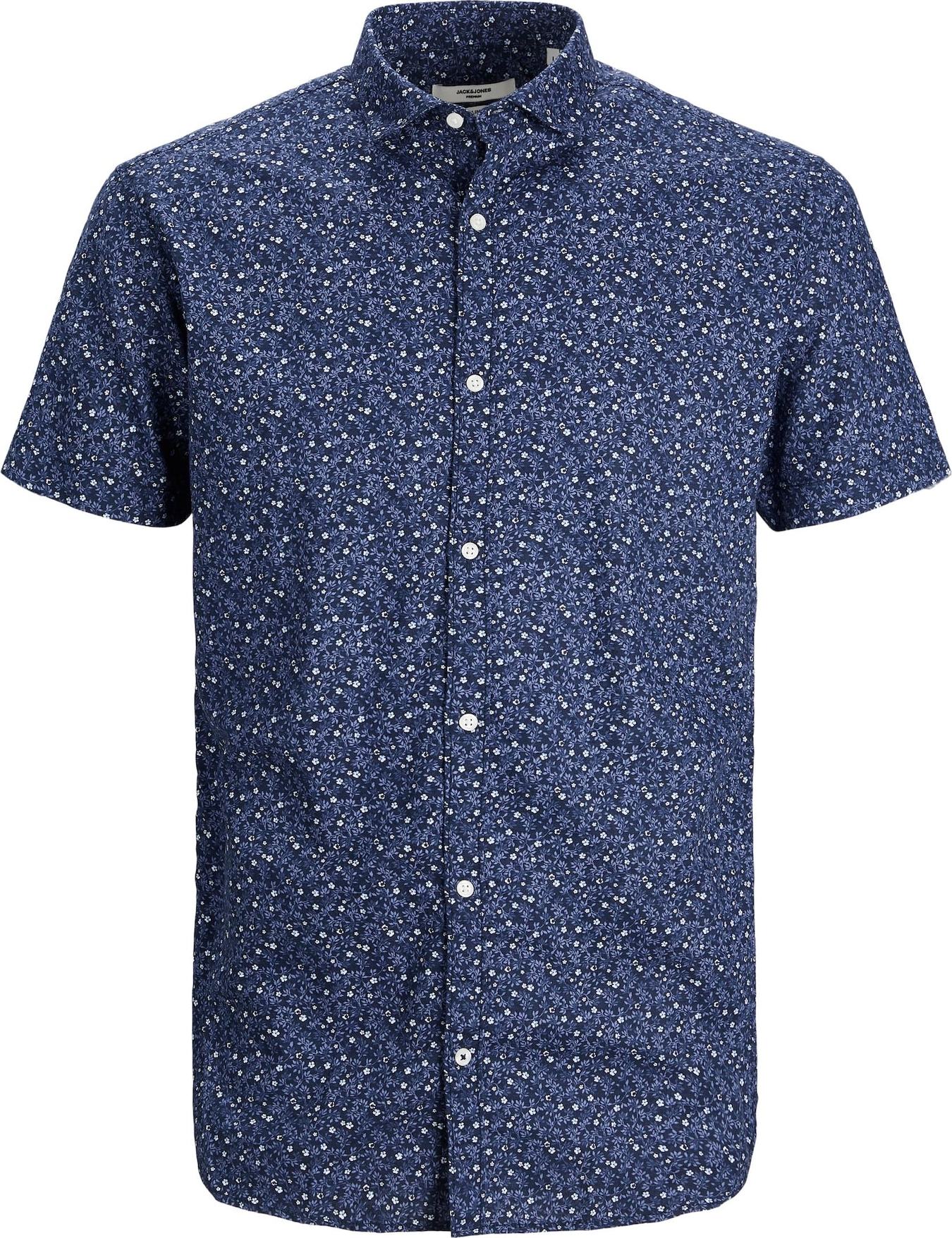 JACK & JONES Košile 'Summer' námořnická modř / chladná modrá / bílá