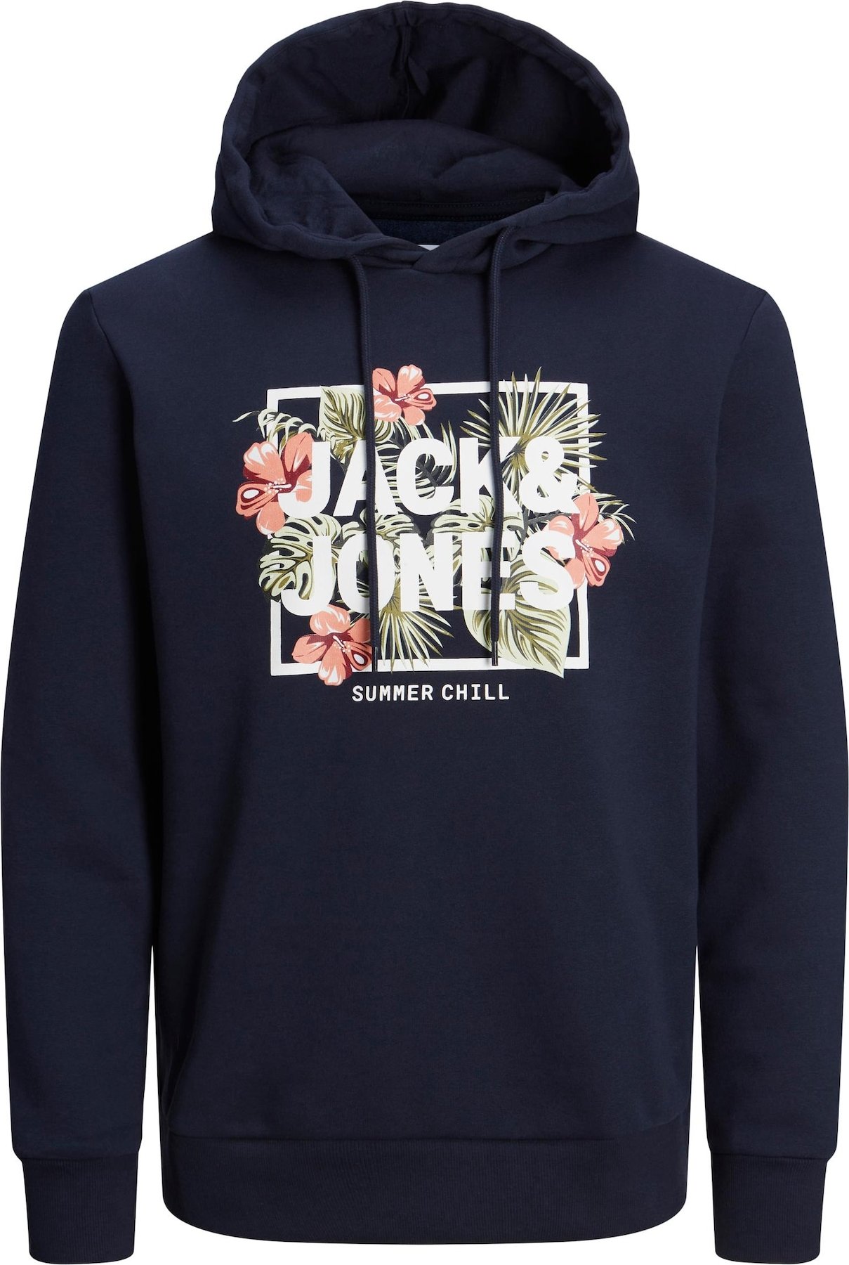 JACK & JONES Mikina 'BECS' námořnická modř / olivová / růžová / bílá