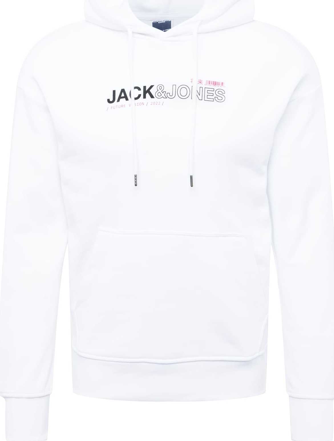 JACK & JONES Mikina 'VISION' brusinková / černá / bílá